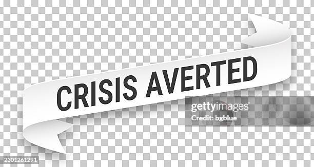crisis averted - 3d banner on transparent background - looking sideways stock illustrations