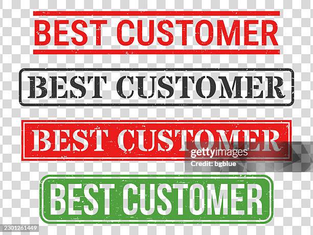 best customer - rubber stamp set on blank background - client first stock illustrations