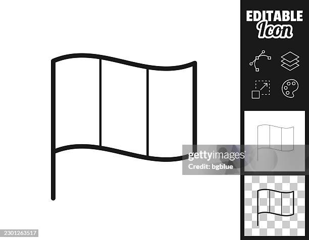 flag with vertical stripe. icon for design. easily editable - flag raising stock illustrations