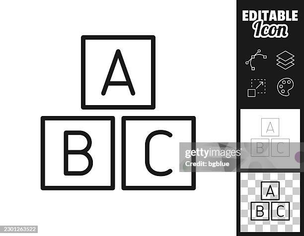 stacked abc blocks. icon for design. easily editable - special education stock illustrations