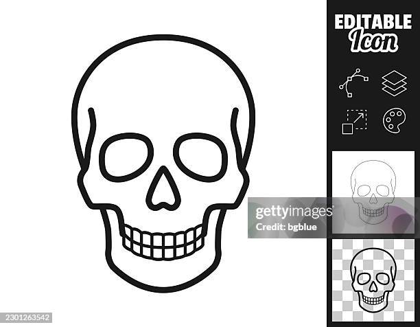 human skull. icon for design. easily editable - skeletal muscle stock illustrations