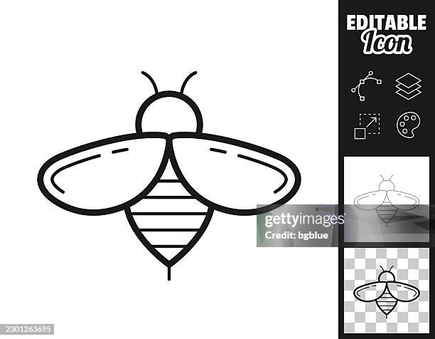 bee. icon for design. easily editable - bees pollinating stock illustrations