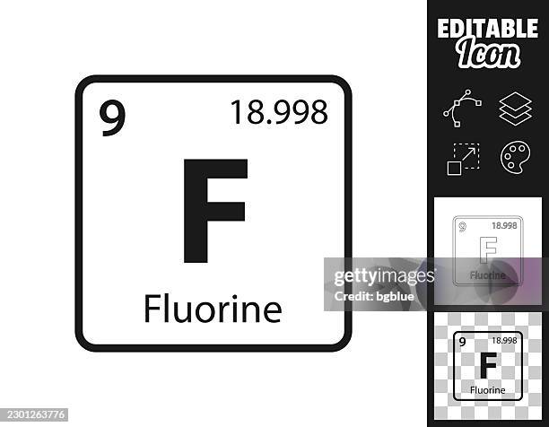 f - fluorine chemical element. icon for design. easily editable - trace alphabet stock illustrations