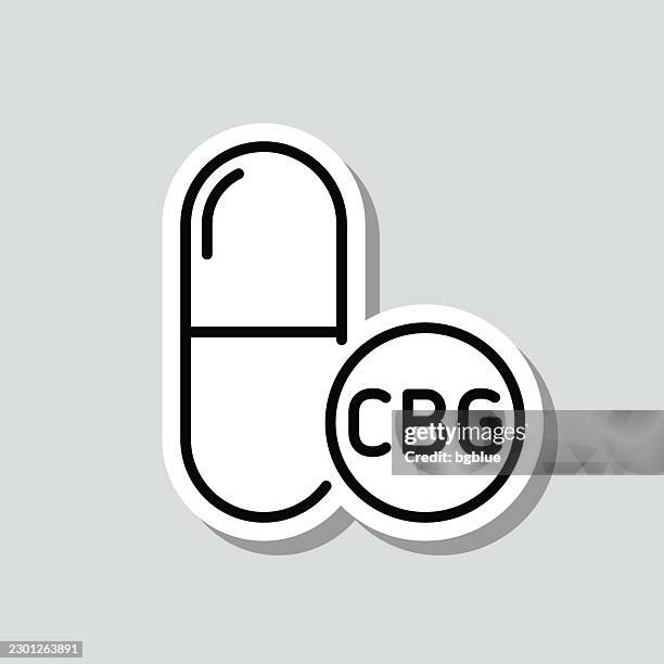 cbg capsule. icon sticker on gray background - fiber supplement stock illustrations