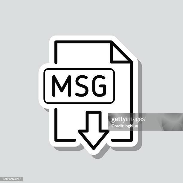 msg message file download. icon sticker on gray background - office automation stock illustrations