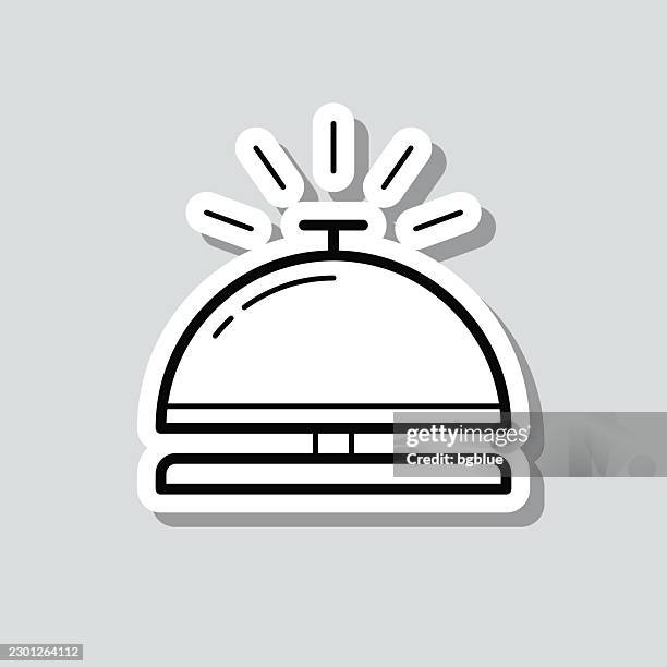service bell. icon sticker on gray background - travel essentials stock illustrations