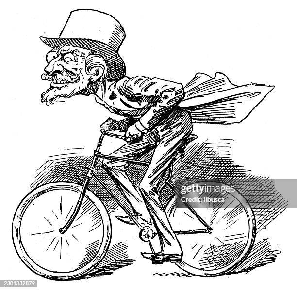 lord dufferin on bicycle - road cycling stock illustrations