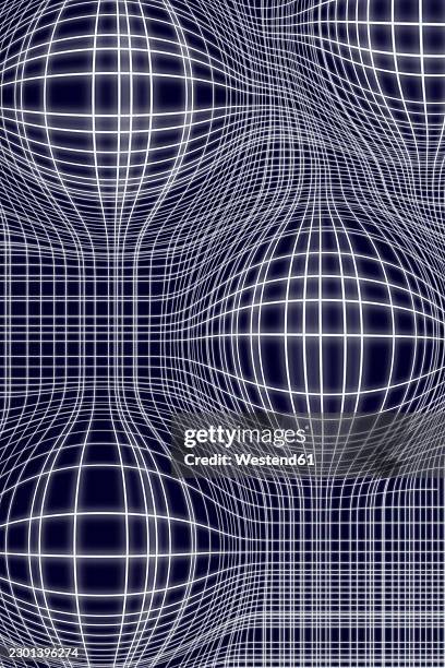 abstract digital graphic showing a distorted grid pattern - digitalization background stock illustrations