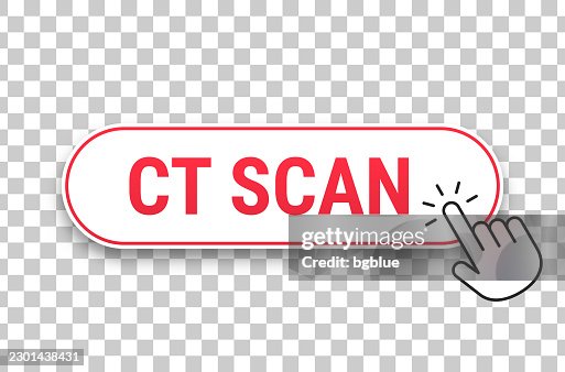 CT Scan - 3D click web button with hand cursor on blank background CT Scan - 3D click web button with hand cursor on blank background