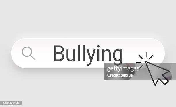 bullying - search bar with cursor on blank background - arrogant stock illustrations