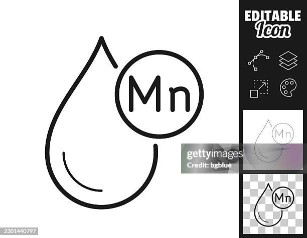 manganese liquid drops. icon for design. easily editable - dropper bottle vector stock illustrations