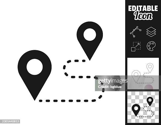route between destinations. icon for design. easily editable - generic holiday stock illustrations