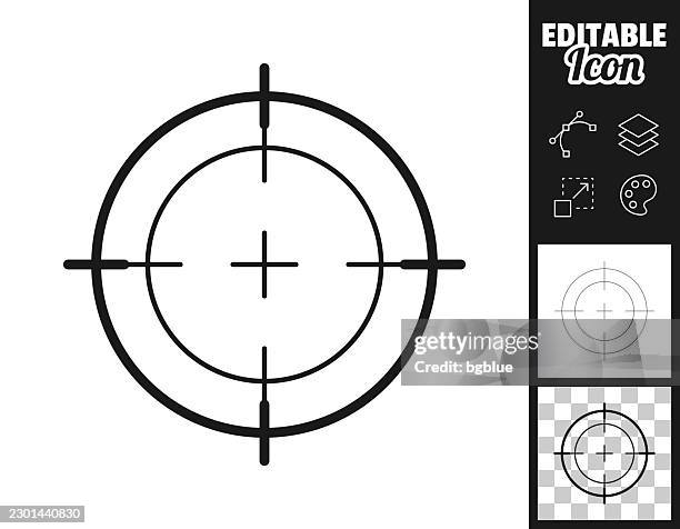 target reticle. icon for design. easily editable - sharp shooting stock illustrations