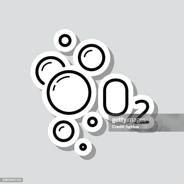 oxygen bubbles. icon sticker on gray background - environmental science stock illustrations
