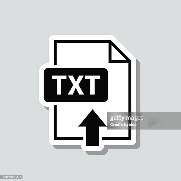txt file upload. icon sticker on gray background - digital literacy stock illustrations