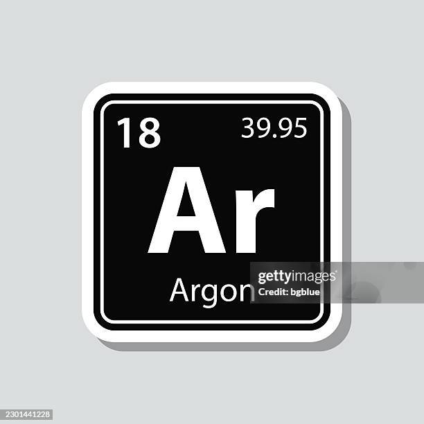ar - argon chemical element. icon sticker on gray background - school project stock illustrations