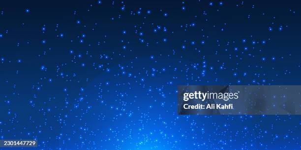 blue galaxy and stary technology background - animation background stock illustrations