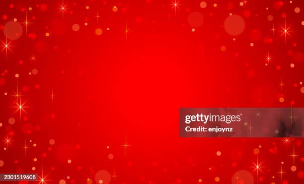 red sparkling christmas blurry lights frame background - twinkle lights background stock illustrations