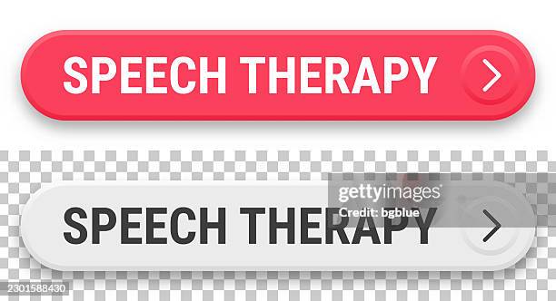 speech therapy - 3d click web buttons on blank background - speech language pathologist stock illustrations