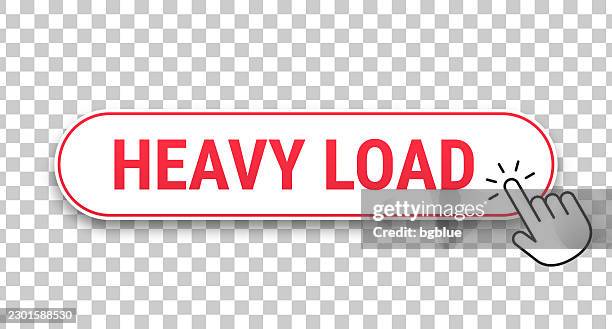heavy load - 3d click web button with hand cursor on blank background - website loading stock illustrations