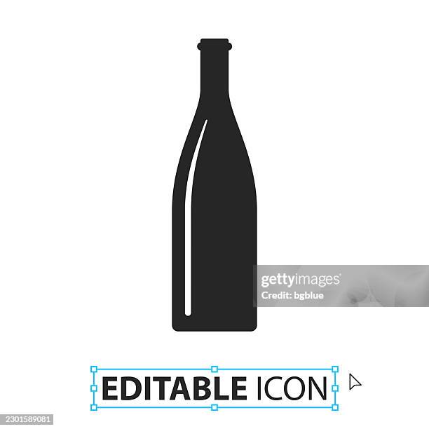 bottle - editable icon on white background - wine carafe stock illustrations