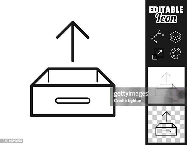 drawer removal. icon for design. easily editable - disassembled stock illustrations