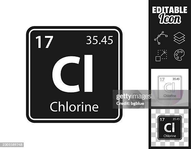 cl - chlorine chemical element. icon for design. easily editable - chlorine sign stock illustrations