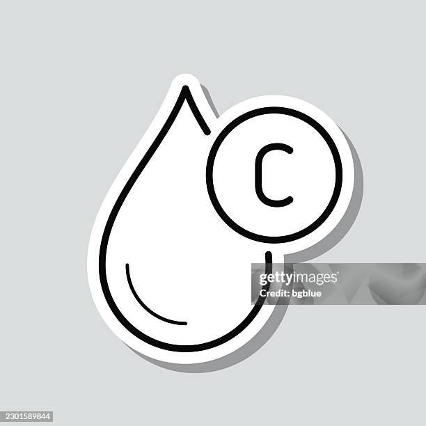 vitamin c liquid drops. icon sticker on gray background - anti inflammatory stock illustrations