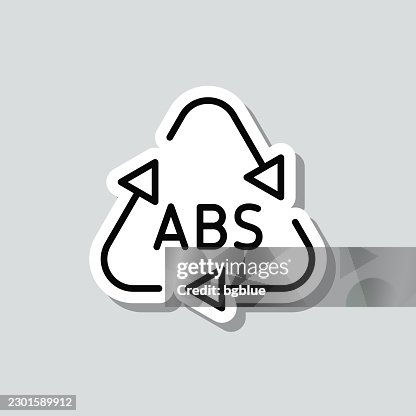 ABS recycling code. Icon sticker on gray background ABS recycling code. Icon sticker on gray background
