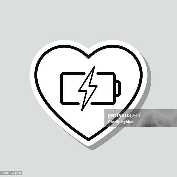 heart with pacemaker. icon sticker on gray background - pacemaker stock illustrations