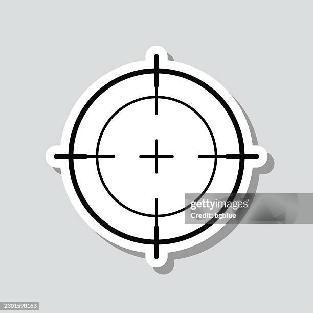 target reticle. icon sticker on gray background - retargeting stock illustrations