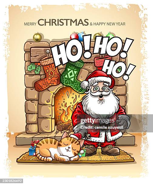 hopeful beginning - socks fireplace stock illustrations