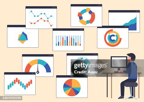 Flat design data analysis and business statistics vector illustration concept Flat design data analysis and business statistics vector illustration concept