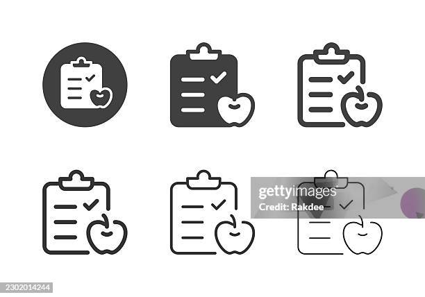 diet plan icons - multi series - fiber supplement stock illustrations