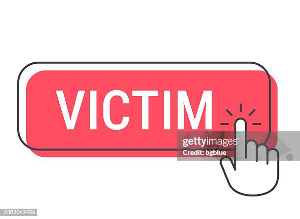 victim - click button with hand cursor on white background - pointer finger on white stock illustrations