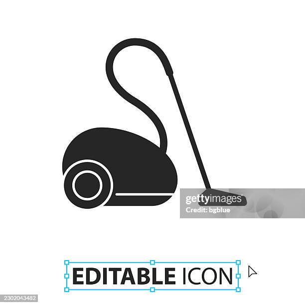vacuum cleaner - editable icon on white background - floor cleaning machine stock illustrations