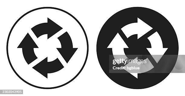 refresh. round icon - black and white circle button - replay button stock illustrations