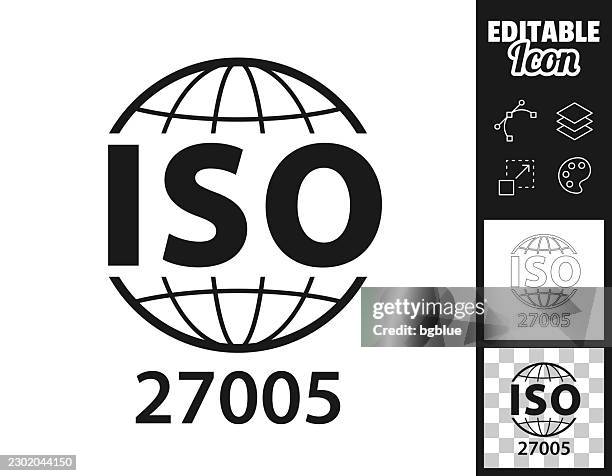 iso 27005 information security risk standard. icon for design. easily editable - cloud computing security stock illustrations