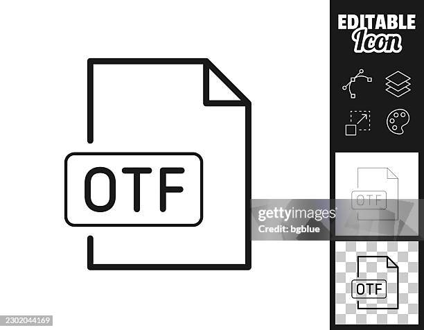 otf font file. icon for design. easily editable - information resources stock illustrations