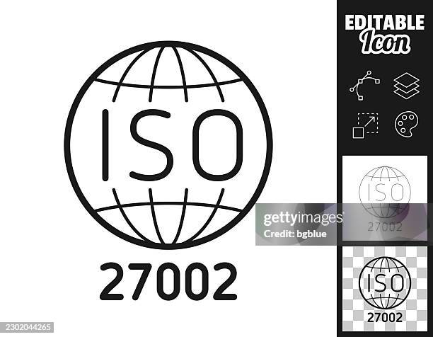 iso 27002 security controls standard. icon for design. easily editable - cloud computing security stock illustrations