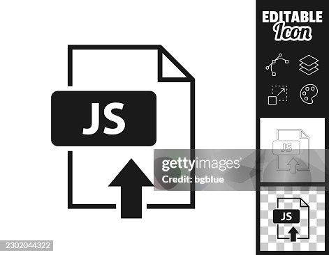 JavaScript file upload. Icon for design. Easily editable JavaScript file upload. Icon for design. Easily editable