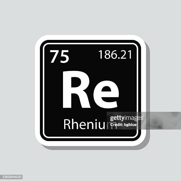 re - rhenium chemical element. icon sticker on gray background - science project stock illustrations