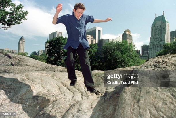 Actor Jamie Bell , the star of new movie release 'Billy Elliot', poses for photographs in New York s Central Park on Thursday, September 7, 2000....