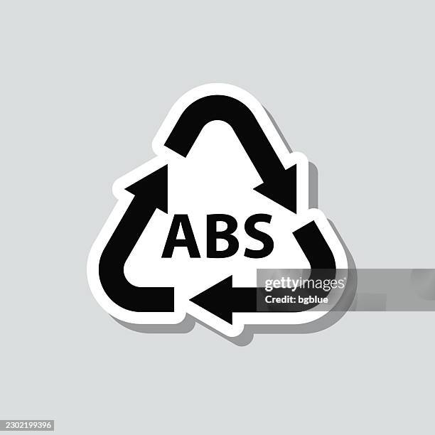 abs recycling code. icon sticker on gray background - environmental stewardship stock illustrations