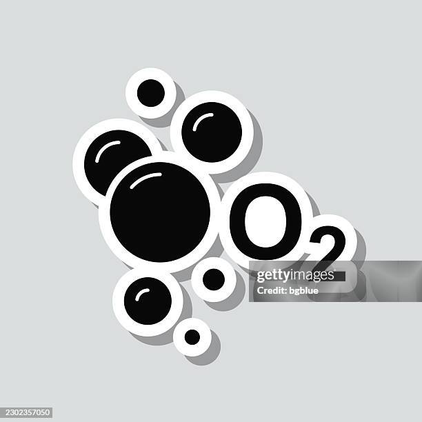 oxygen bubbles. icon sticker on gray background - breathing techniques stock illustrations