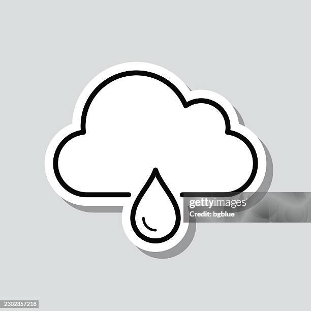 rain cloud. icon sticker on gray background - the water cycle stock illustrations