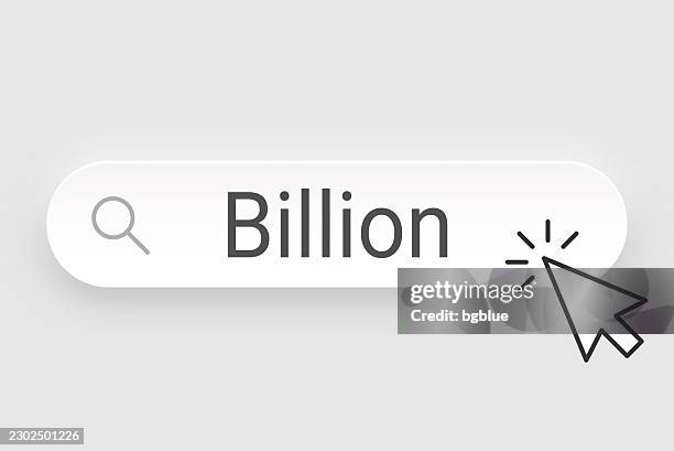 billion - search bar with cursor on blank background - billions stock illustrations