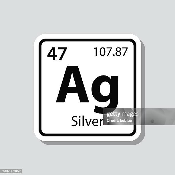 ag - silver chemical element. icon sticker on gray background - train icon solid stock illustrations