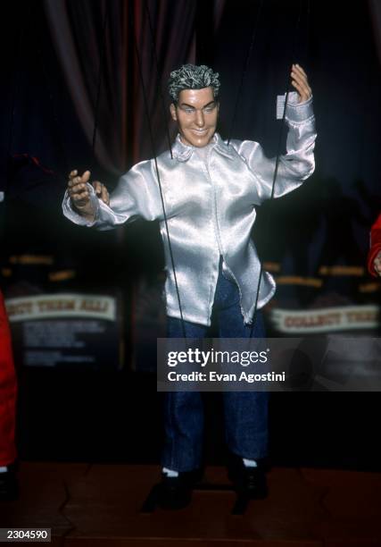 New York City 'NSYNC' unveils their new look-alike marionette dolls at FAO Schwarz toy store. Lance Bass look-alike marionette doll produced by...