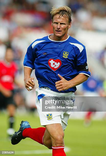 Teddy Sheringham in action on his debut for Portsmouth during the Pre-Season Friendly match between AFC Bournemouth and Portsmouth held on July 19,...